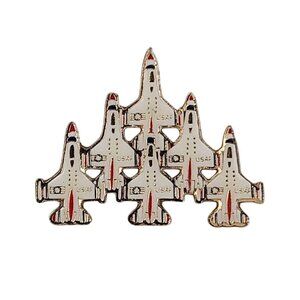 USAF Thunderbirds 6 Jet Delta Formation Lapel Pin Vintage Air Show Souvenir F-16